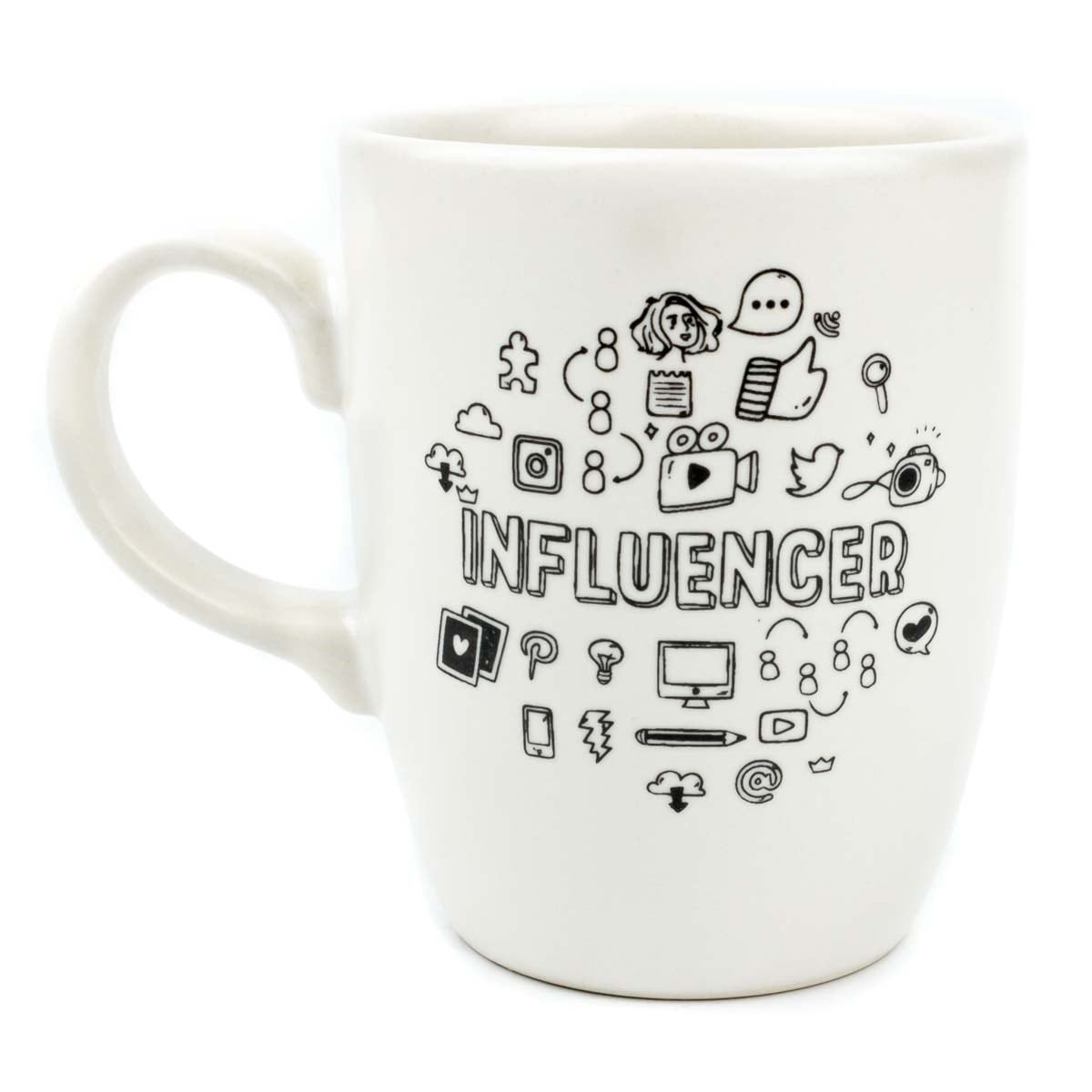 Influencer Krem Oval Kupa - Hediye Seramik Kupa