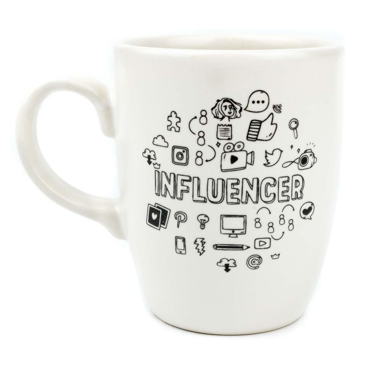 Influencer Krem Oval Kupa - Hediye Seramik Kupa