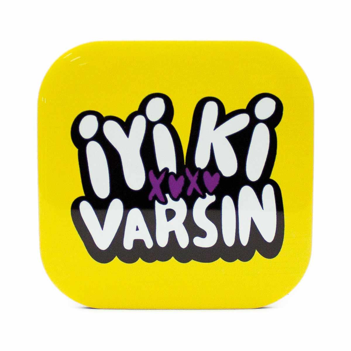 İyi Ki Varsın Parlak Yüzey Bardak Altlığı - Renkli Baskılı Kaymaz Taban Bardak Altlığı  