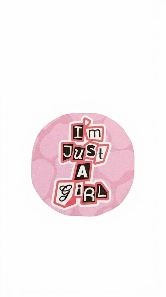 I am Just a Girl! Baskılı Ahşap Bardak Altlığı 