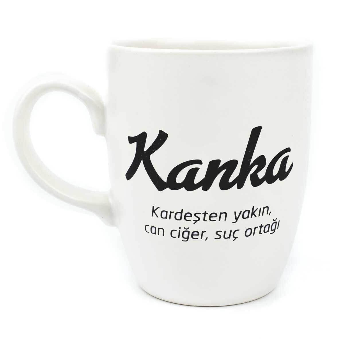 Kanka Krem Oval Kupa - Hediye Seramik Kupa