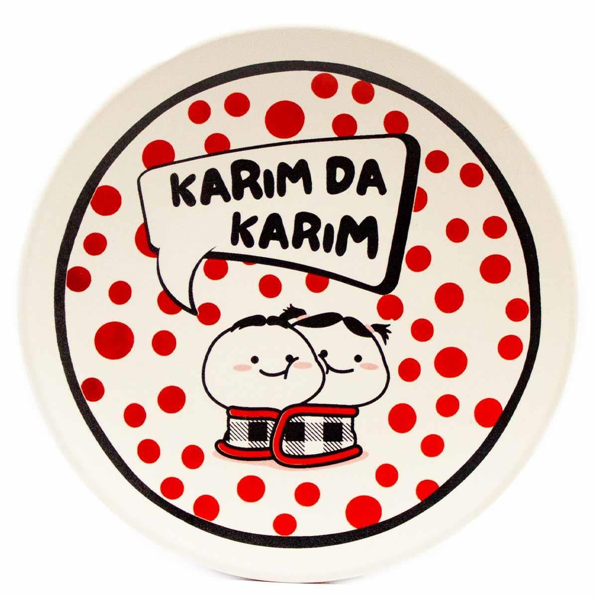 Karım Da Karım 20 cm Tasarım Pasta Tabağı-1 Adet Hediyelik Pasta Tabağı