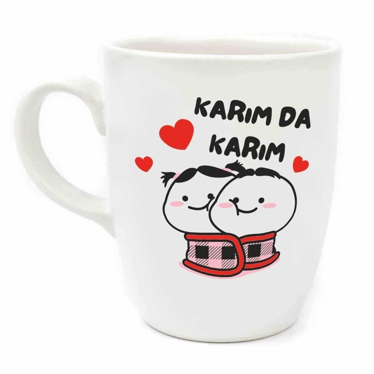 Karım Da Karım Krem Oval Kupa - Hediye Seramik Kupa