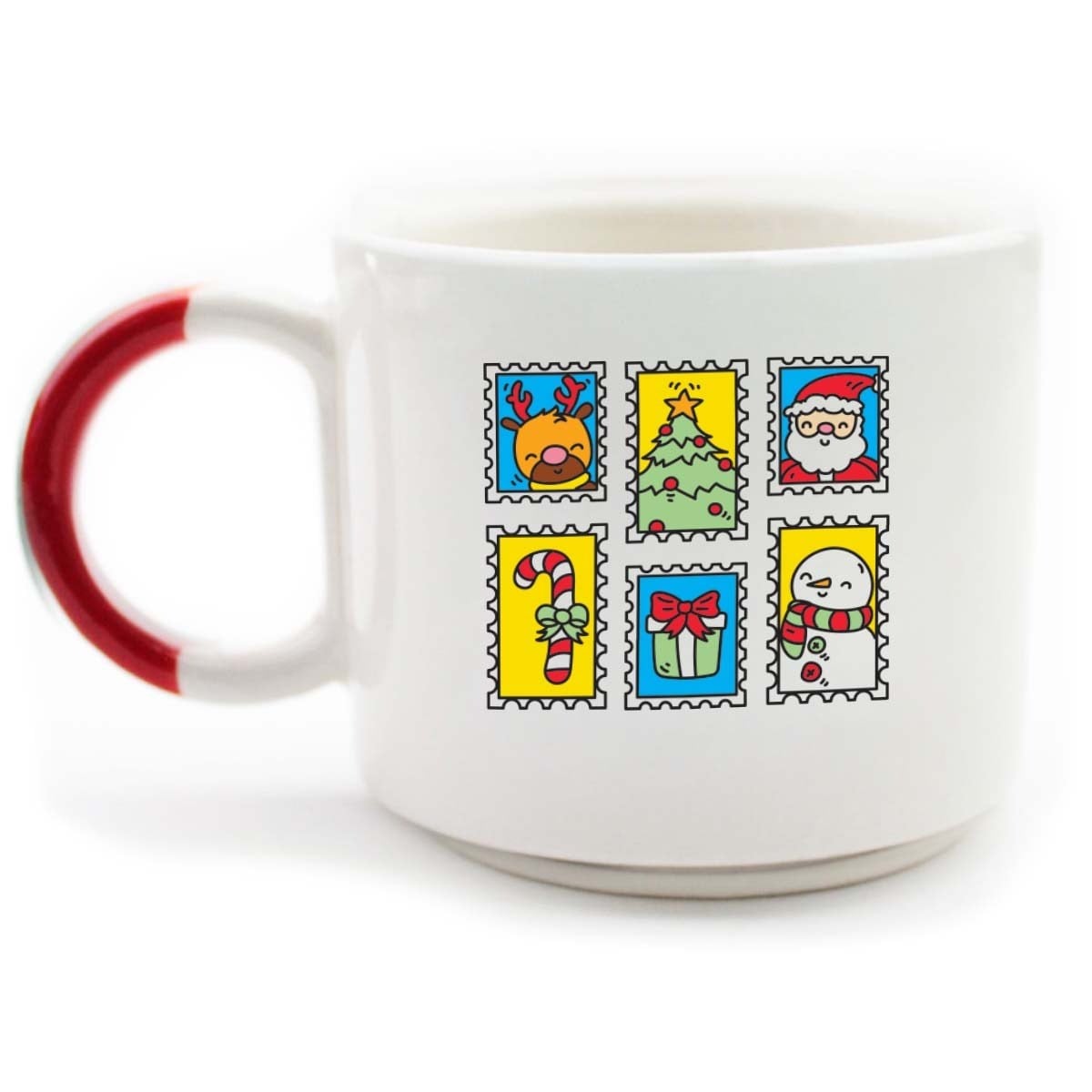 Kartpostal Tasarımlı D Kulp Kupa -Yılbaşı Temalı Kupa