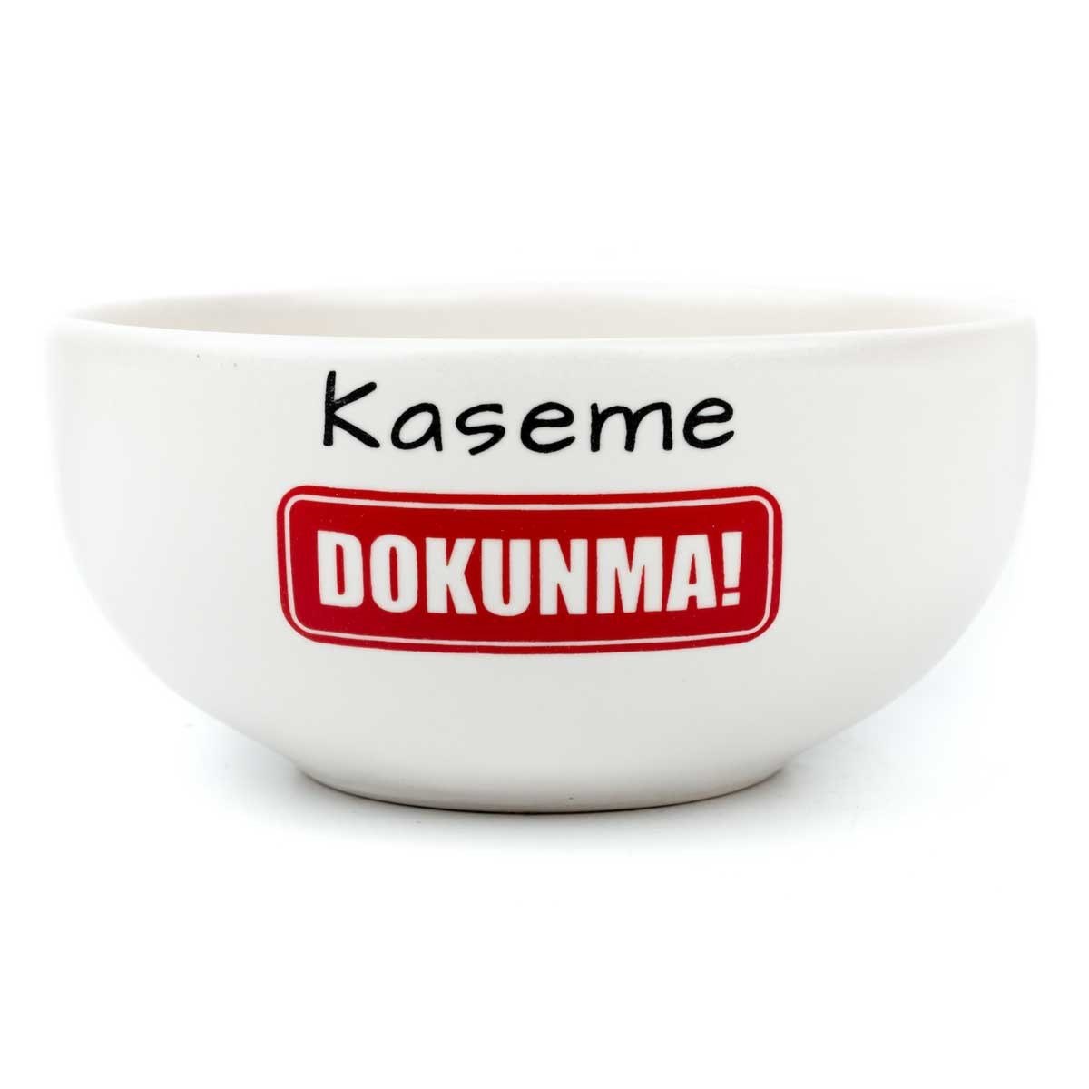 Kaseme Dokunma! Krem Seramik Kase - Hediye Seramik Kase