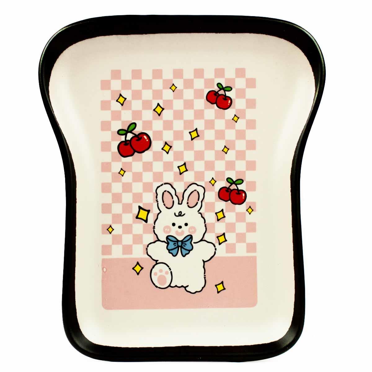 Kawaii Tavşan Tasarım Tost Tabağı - Kahvaltı Sunum Tabağı