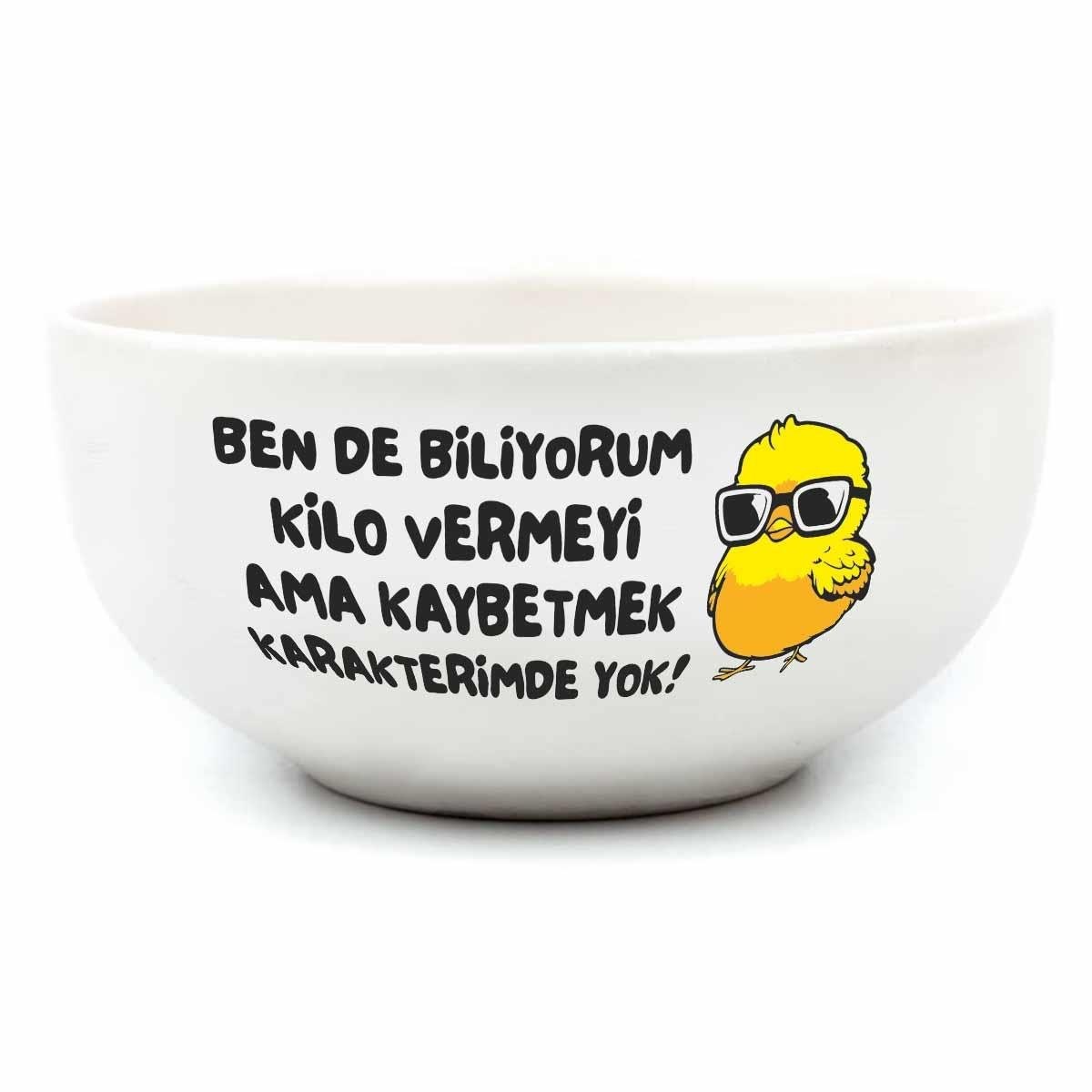 Kaybetmek Karakterimde Yok Krem Seramik Kase - Hediye Seramik Kase