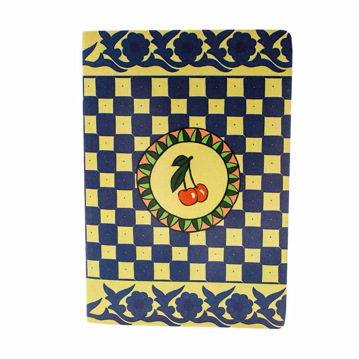 Kirazlı Günlük Tasarım Defter - Çizgisiz Defter A5