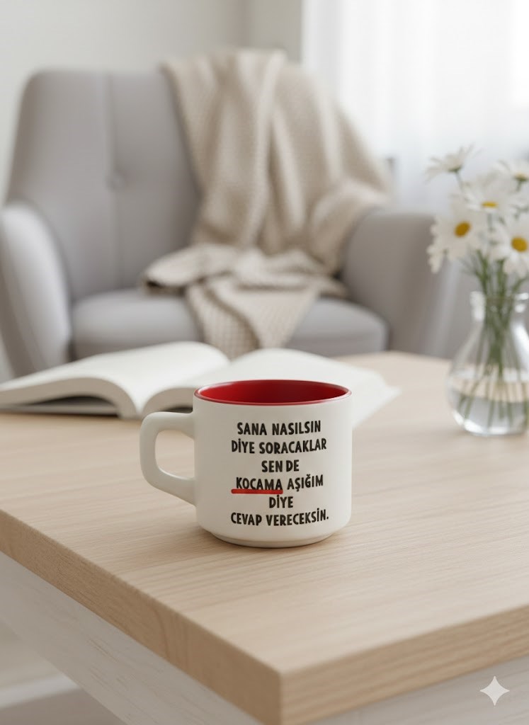 Kocama Aşığım Diye Cevap Vereceksin Beyaz Venüs Kupa - Hediyelik Kupa Fincan Mug