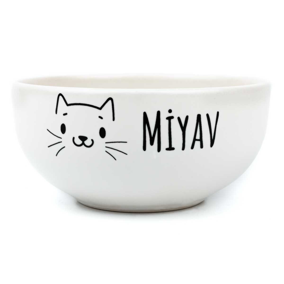 Miyav Krem Seramik Kase - Hediye Seramik Kase