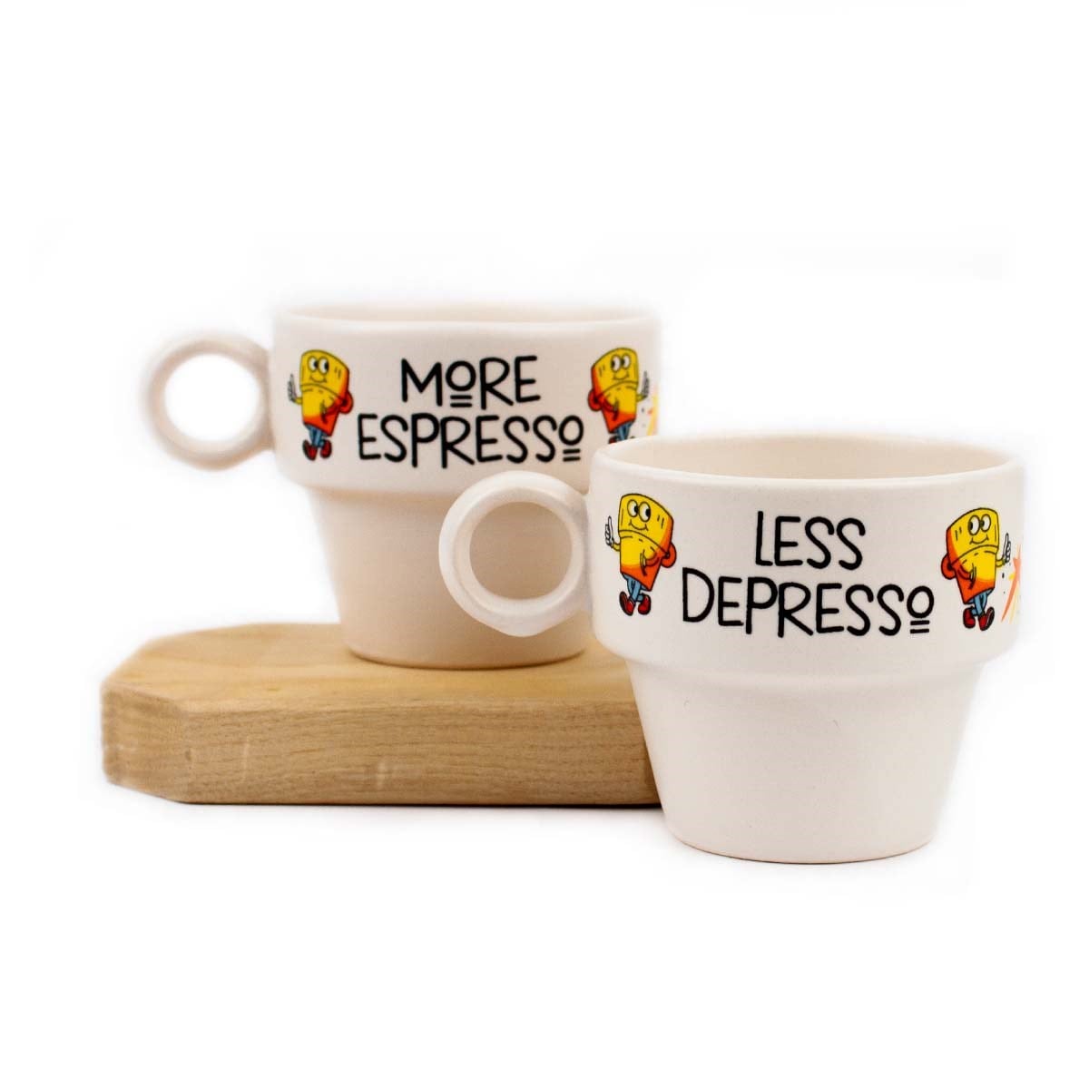 More Espresso & Less Despresso 2'li Espresso Bardak Seti - Hediye Seramik Fincan