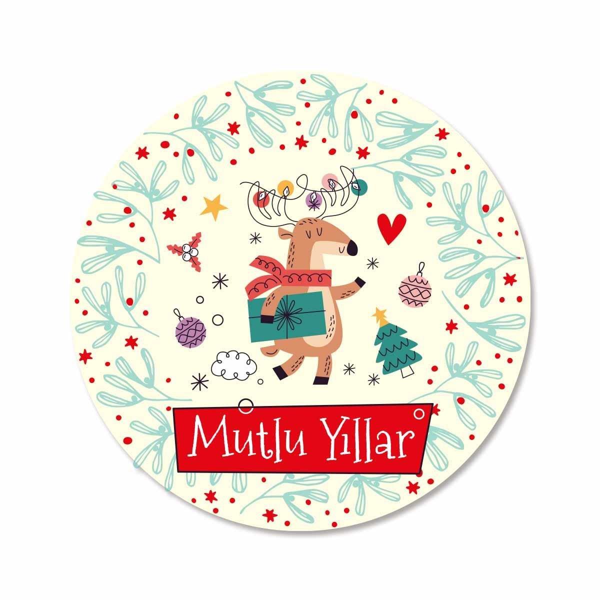Mutlu Yıllar No:15 Ahşap Bardak Altlığı