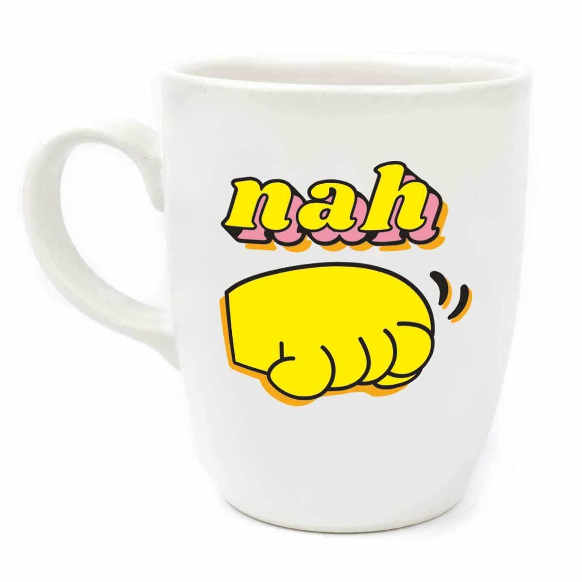 Nah! Krem Oval Kupa - Hediye Seramik Kupa