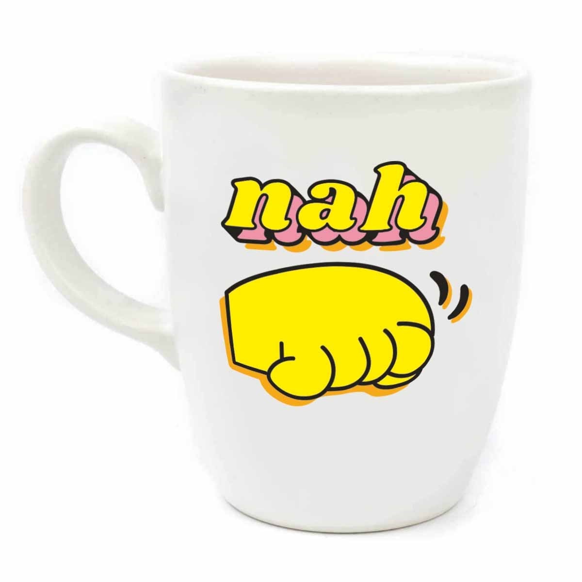 Nah! Krem Oval Kupa - Hediye Seramik Kupa