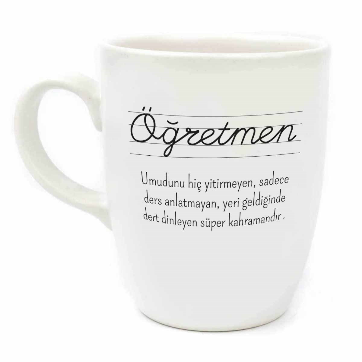 Öğretmen Krem Oval Kupa - Öğretmenler Günü Hediyelik Kupa