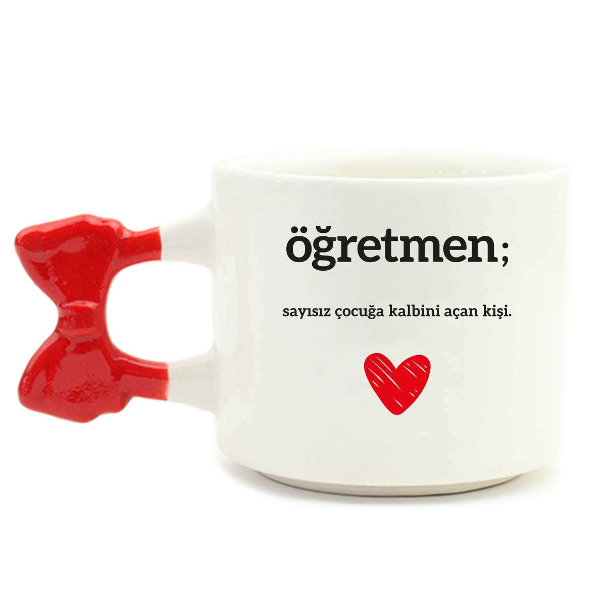 Öğretmen; Sayısız Çocuğa Kalbini Açan Kişi.El Yapımı Krem Parlak Kurdele Kulp Kupa - El İşçiliği Hediyelik Kupa Bardak Mug