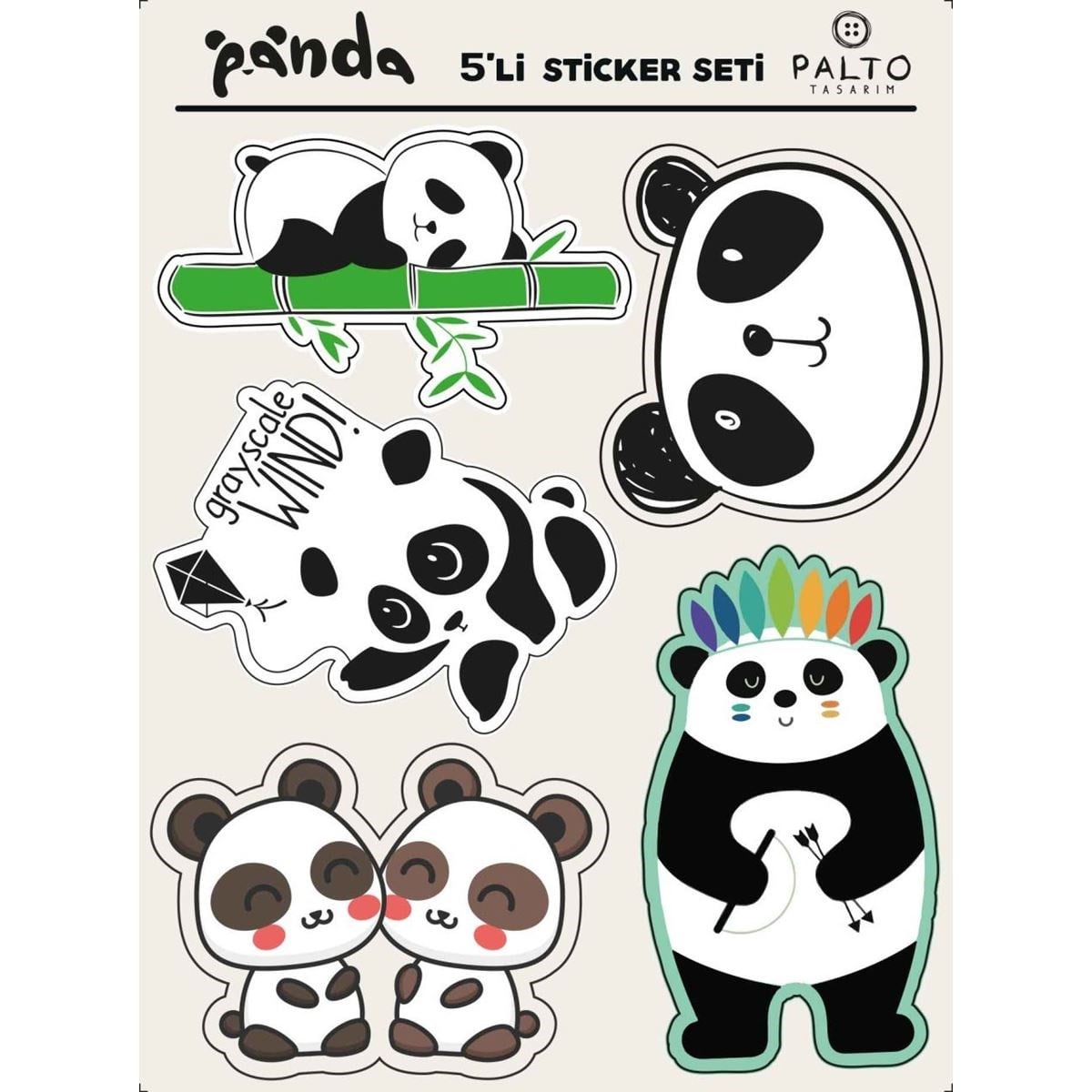 Panda 5'li Sticker Seti