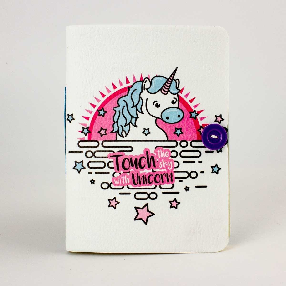 Pembe Unicorn Düğmeli Defter