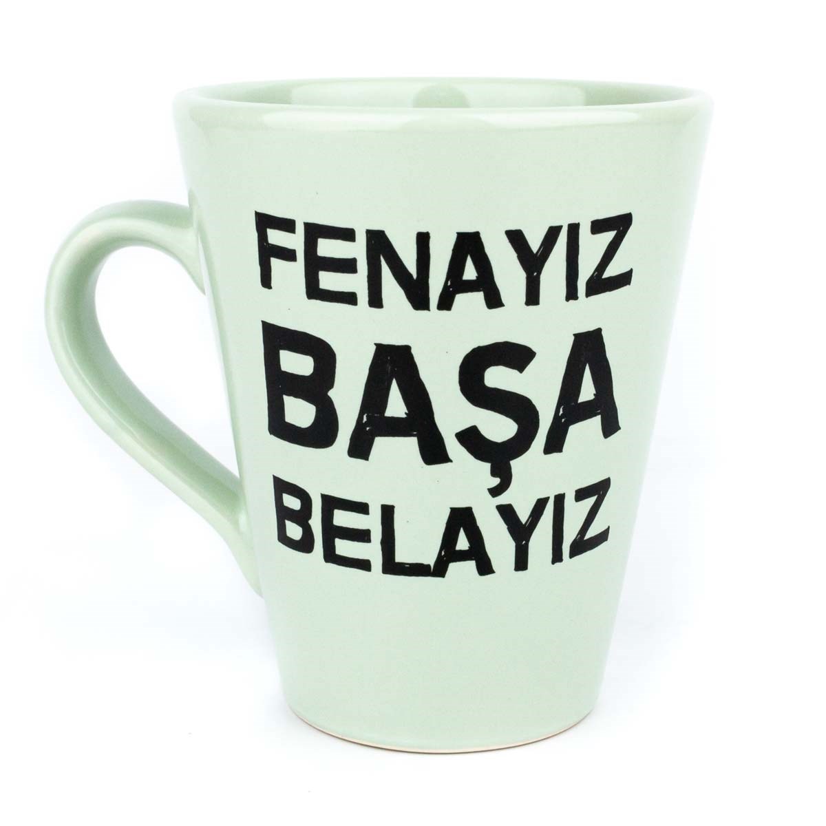 Fenayız Başa Belayız Yeşil Parlak Konik Kupa