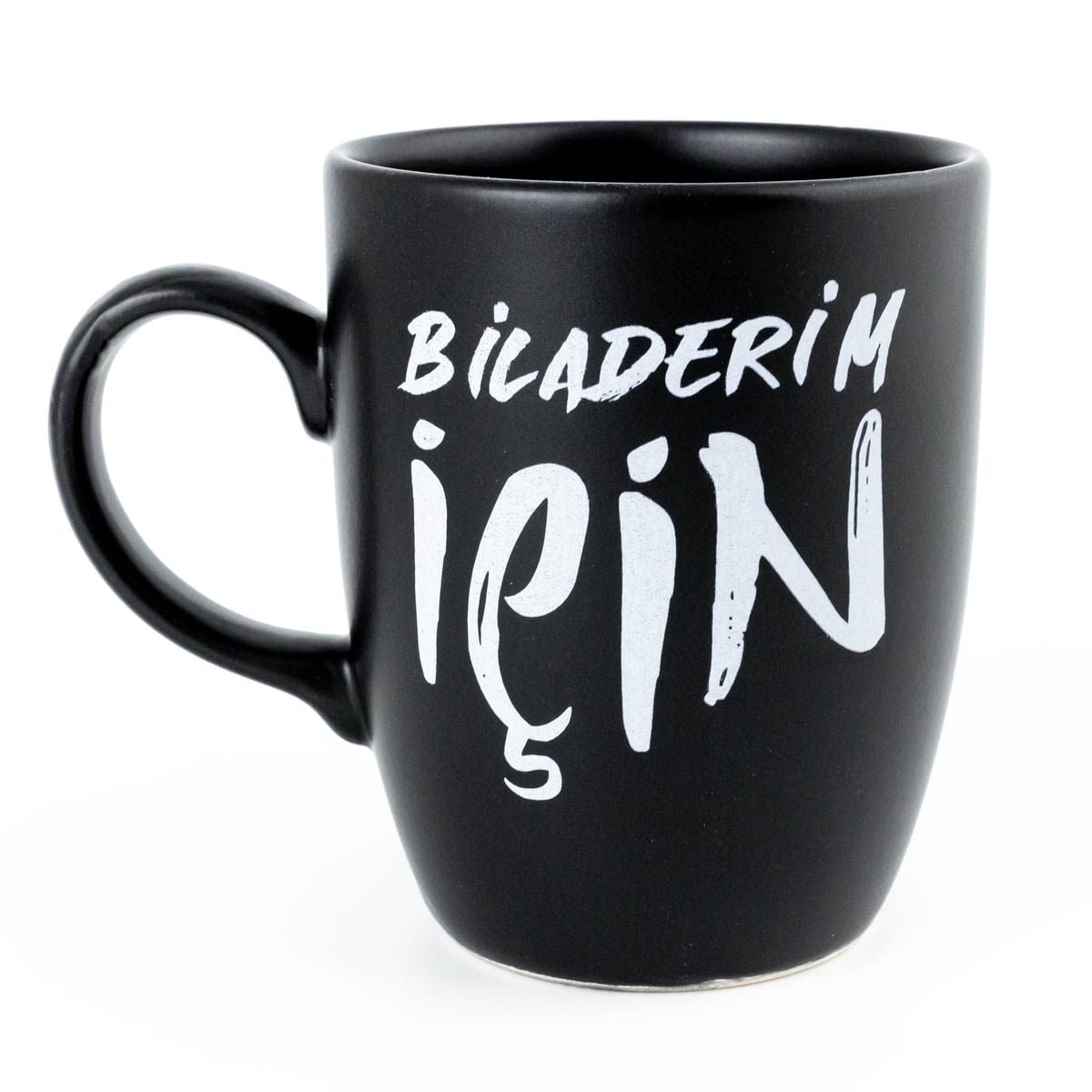 Biladerim İçin Siyah Oval Kupa - Hediye Seramik Kupa