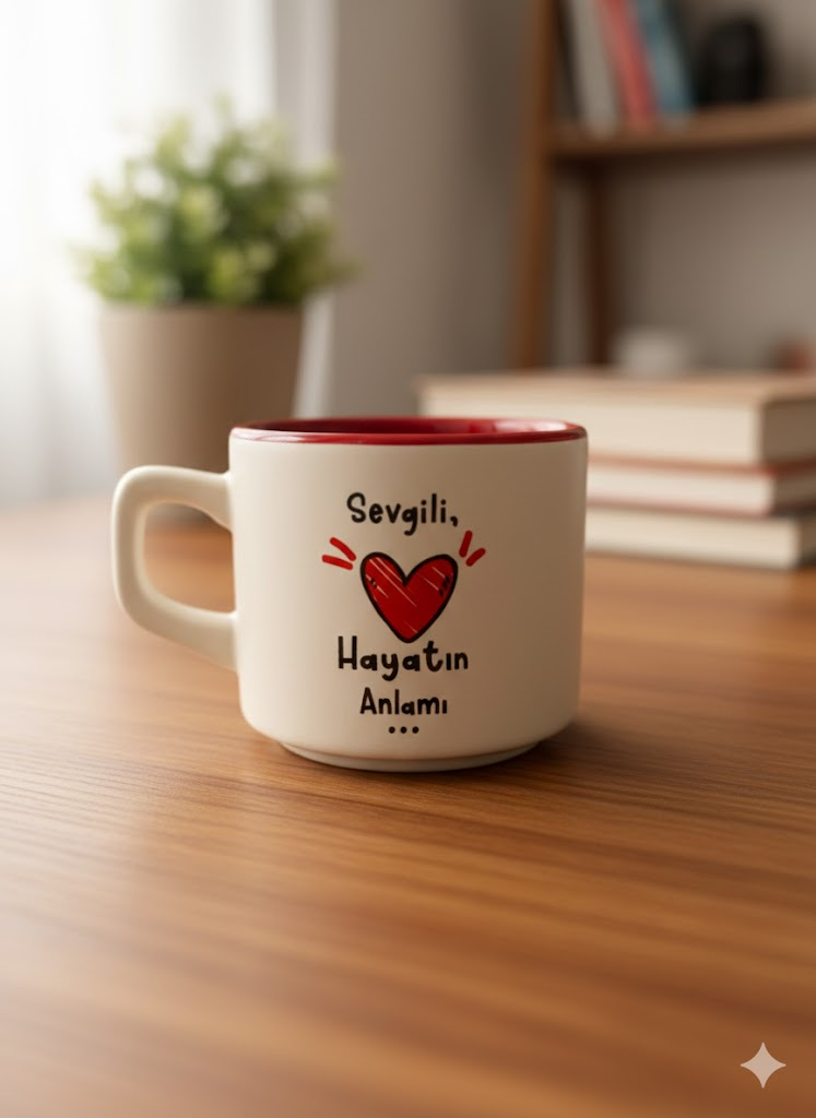 Sevgili, Hayatın Anlamı... Beyaz Venüs Kupa - Hediyelik Kupa Fincan Mug