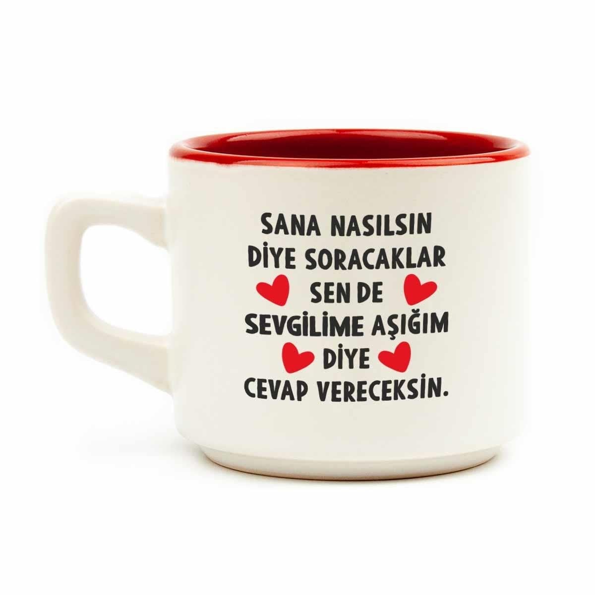 Sevgilime Aşığım Diye Cevap Vereceksin Beyaz Venüs Kupa - Hediye Seramik Kupa