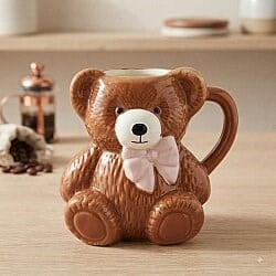 Sevimli Ayıcık 3D Kupa - Eğlenceli Dekoratif Kahve ve Çay Bardağı
