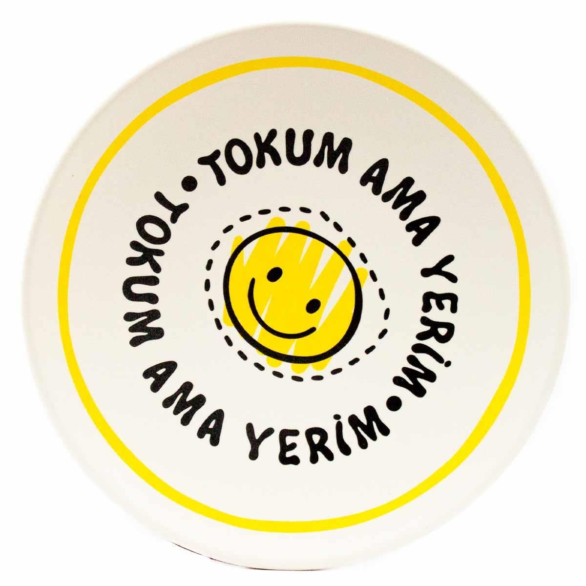 Tokum Ama Yerim! 20 cm Tasarım Pasta Tabağı-1 Adet Hediyelik Pasta Tabağı