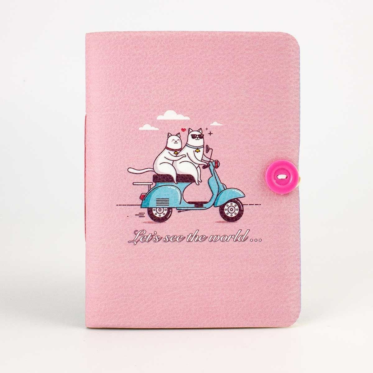 Vespalı Kediler Düğmeli Defter