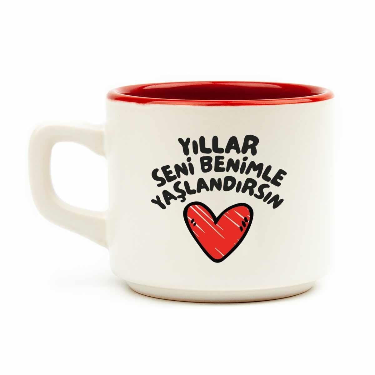 Yıllar Seni Benimle Yaşlandırsın Beyaz Venüs Kupa - Hediye Seramik Kupa