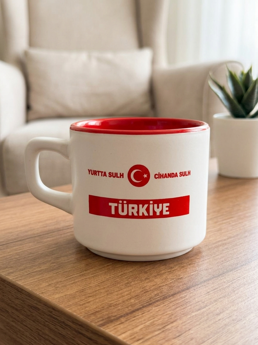Yurtta Sulh Cihanda Sulh Beyaz Venüs Kupa - Hediyelik Kupa Fincan Mug
