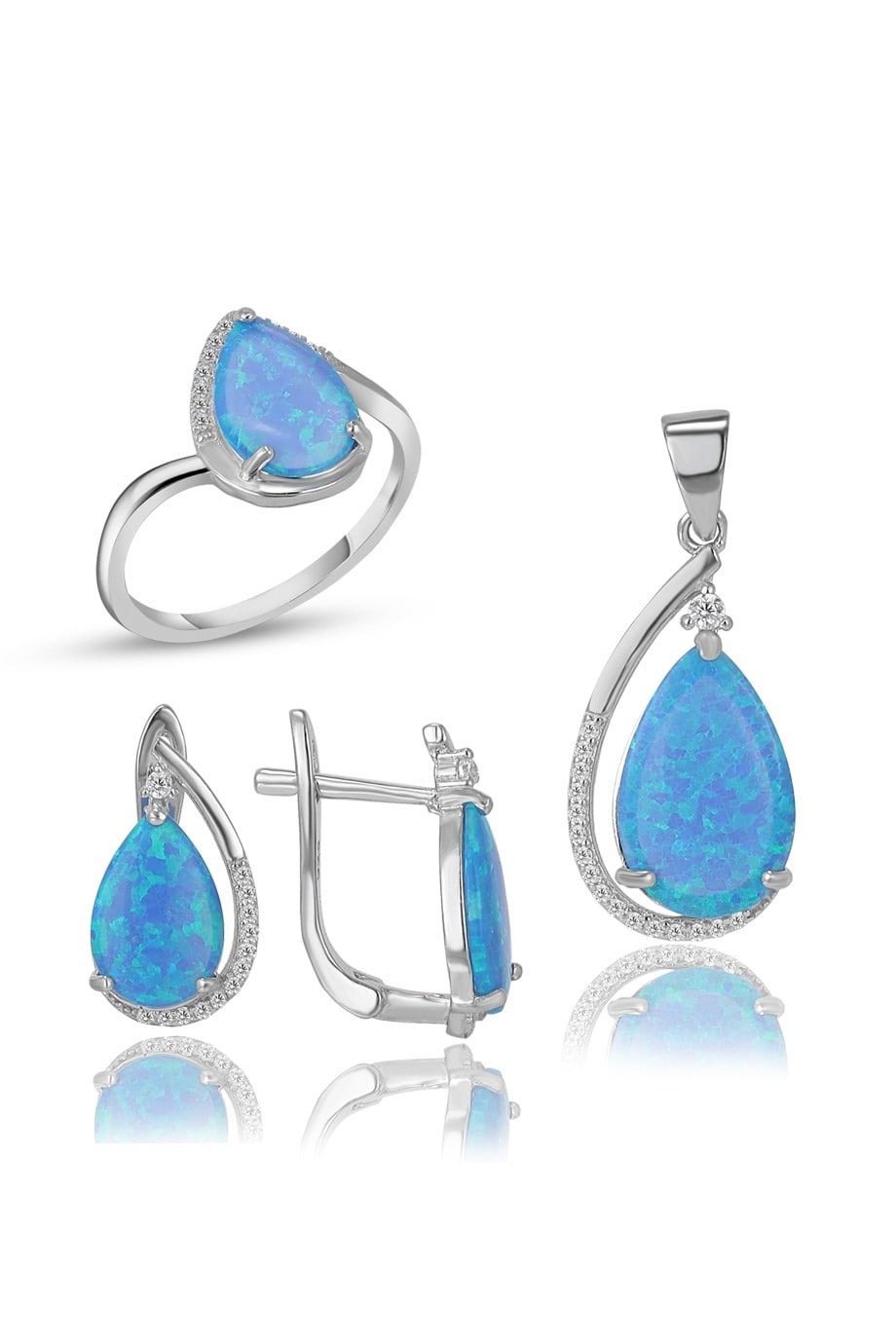 OPAL MAVİ TAŞLI SET