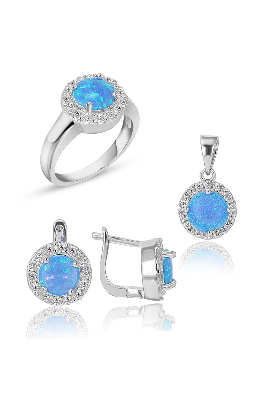 OPAL MAVİ TAŞLI SET