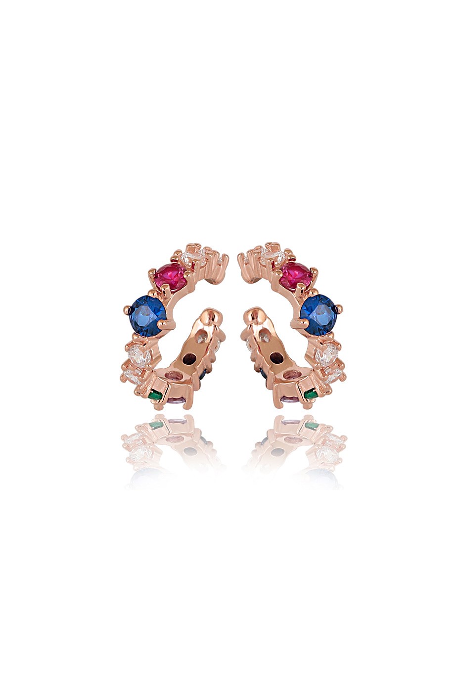 ÖZEL TASARIM İTALYAN RENKLİ TAŞLI EARCUFF KÜPE