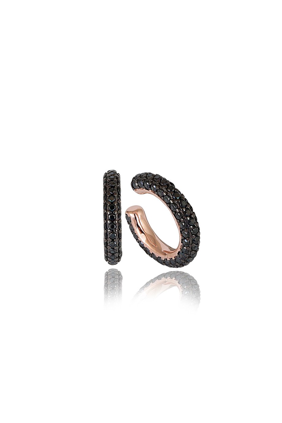 ÖZEL TASARIM İTALYAN SİYAH TAŞLI EARCUFF KÜPE