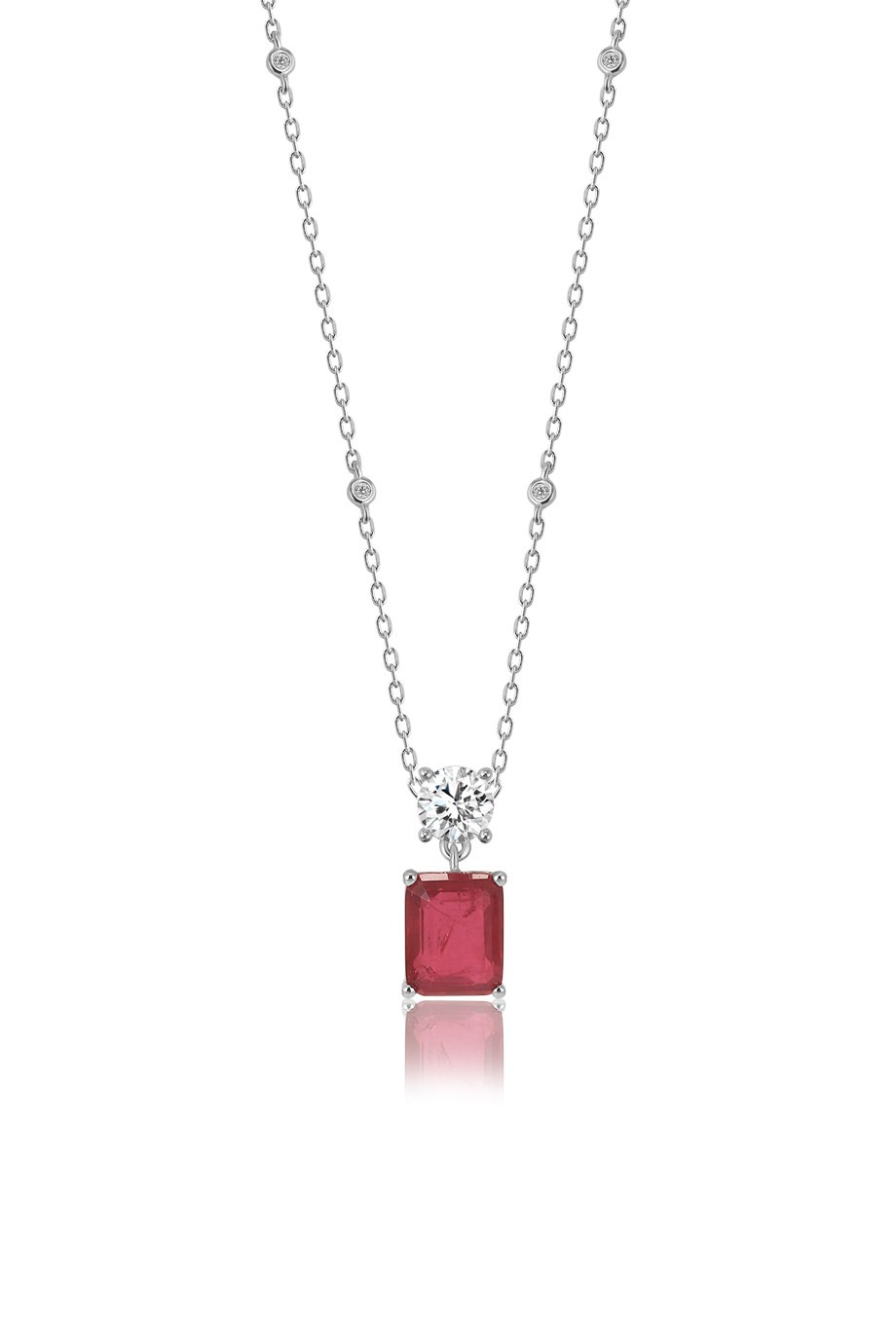 PARAIBA TOURMALİN KIRMIZI TAŞLI KOLYE
