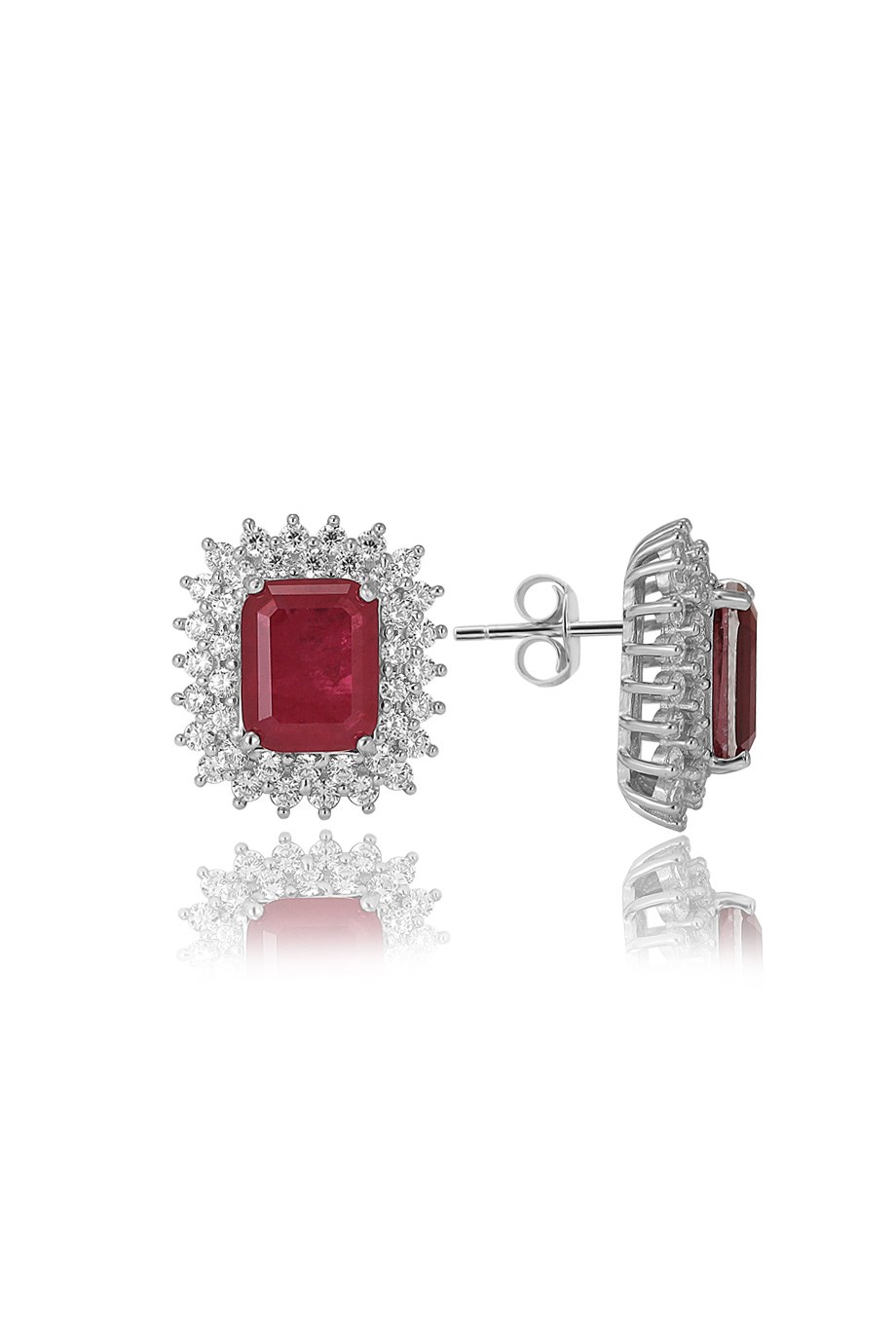 PARAIBA TOURMALİN KIRMIZI TAŞLI KÜPE