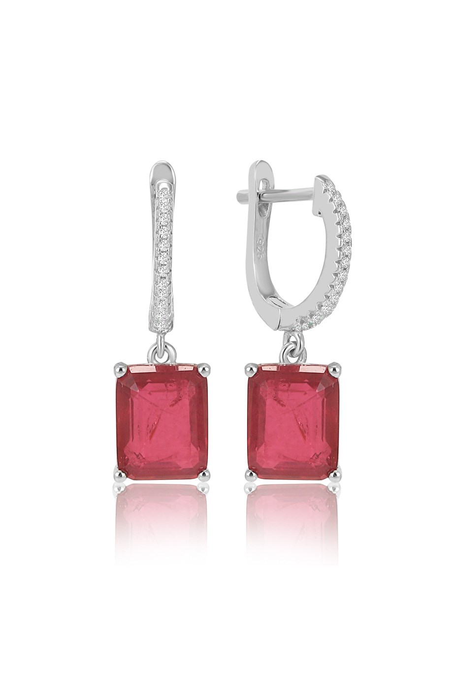 PARAIBA TOURMALİN KIRMIZI TAŞLI KÜPE