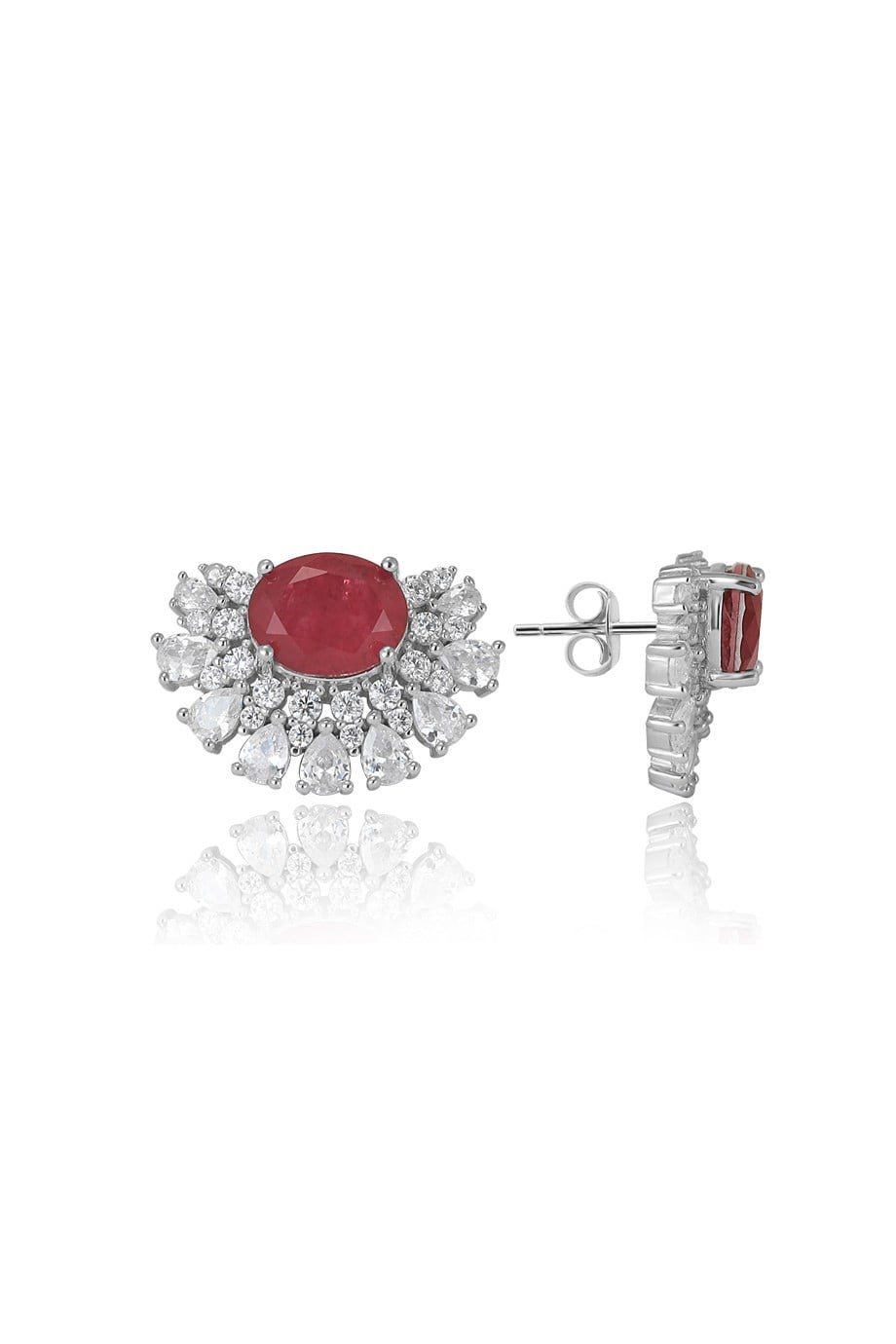PARAIBA TOURMALİN KIRMIZI TAŞLI KÜPE