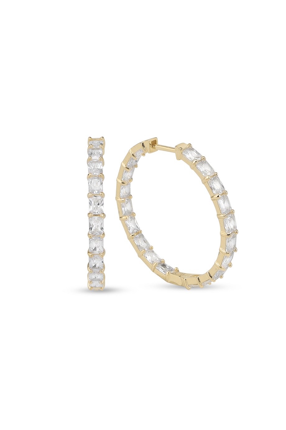 BAGET WITH STONE ITALIAN EARRING