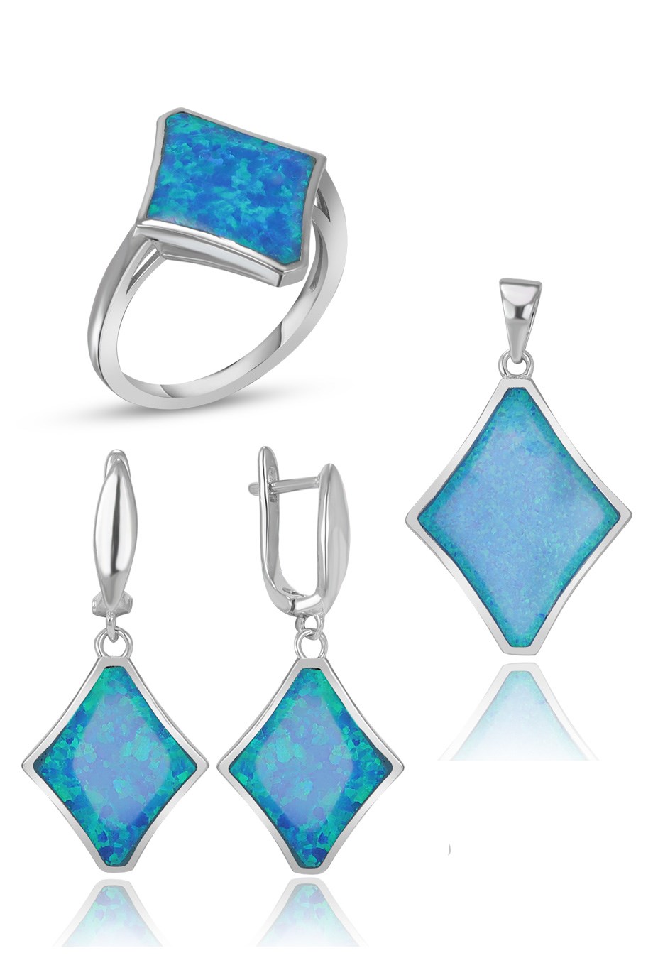 OPAL MAVİ TAŞLI SET