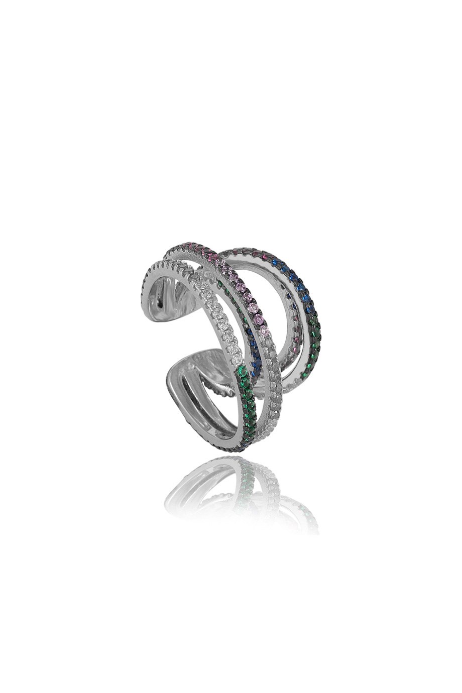 ÖZEL TASARIM İTALYAN RENKLİ TAŞLI EARCUFF KÜPE