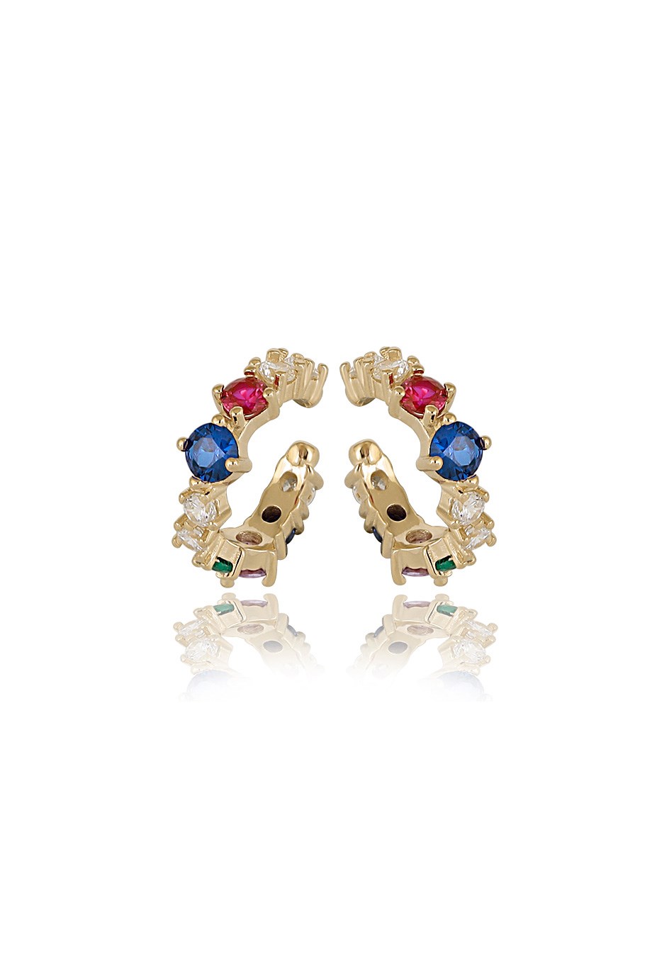 ÖZEL TASARIM İTALYAN RENKLİ TAŞLI EARCUFF KÜPE