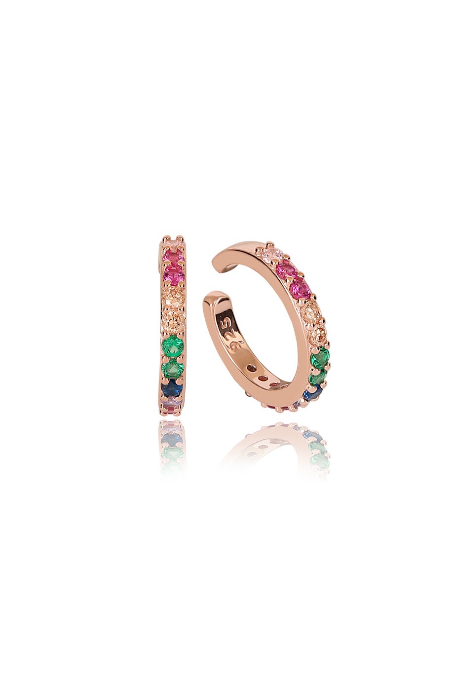 ÖZEL TASARIM İTALYAN RENKLİ TAŞLI EARCUFF KÜPE