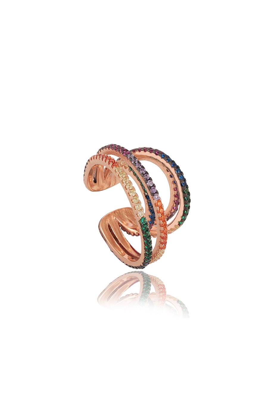 ÖZEL TASARIM İTALYAN RENKLİ TAŞLI EARCUFF KÜPE