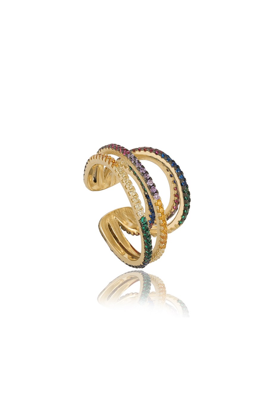 ÖZEL TASARIM İTALYAN RENKLİ TAŞLI EARCUFF KÜPE