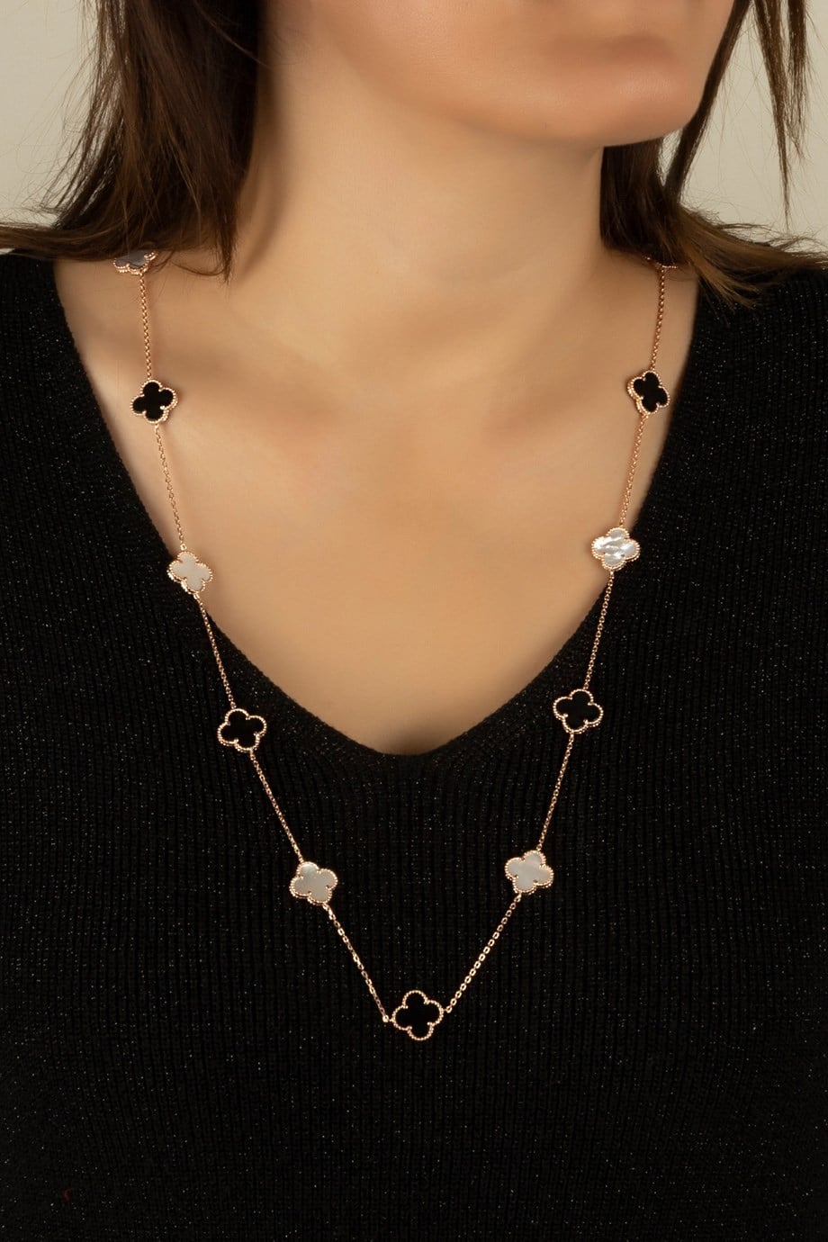 ÖZEL TASARIM İTALYAN YONCA KOLYE