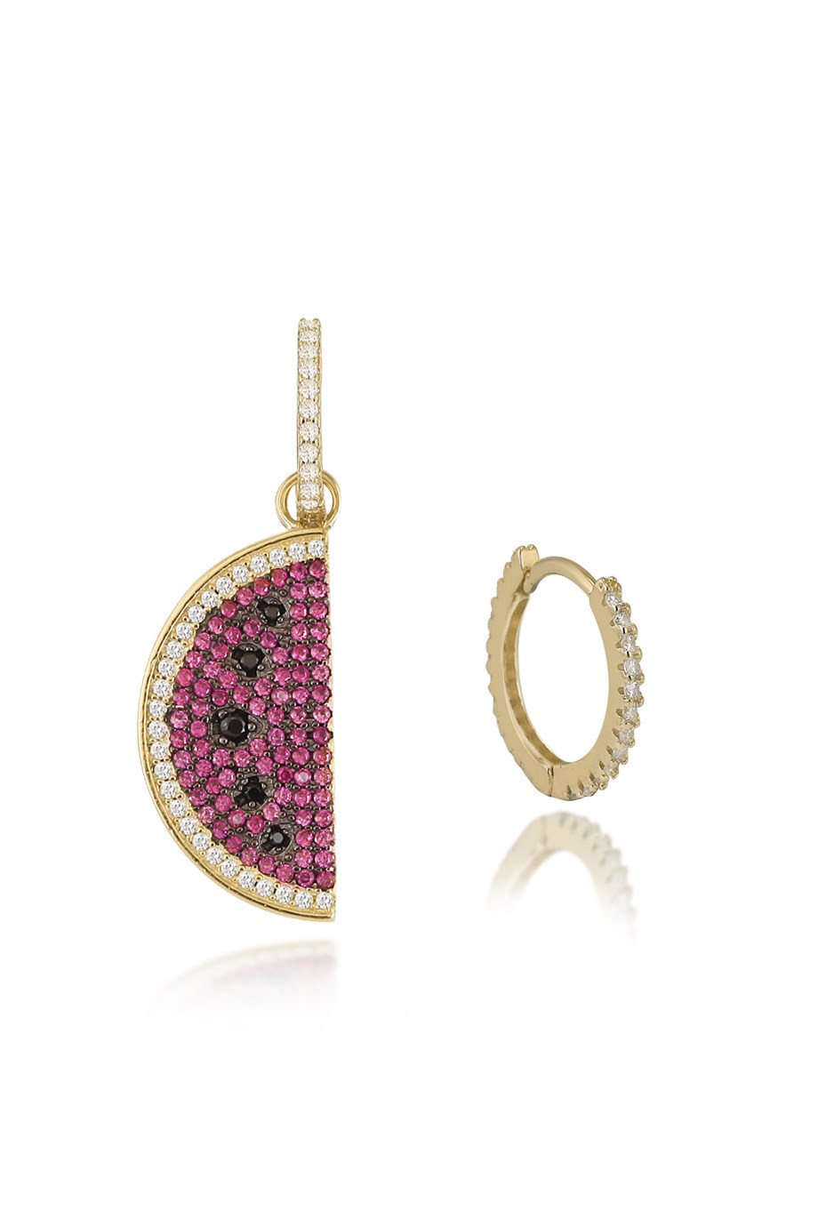 SPECIAL DESIGN KIRMZI STONE ITALIAN EARRING