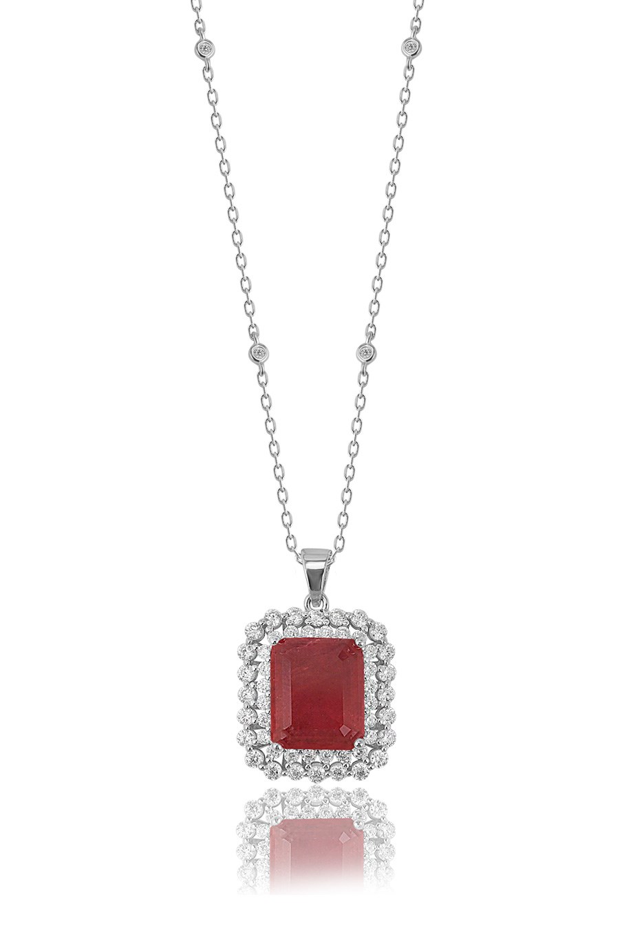 PARAIBA TOURMALİN KIRMIZI TAŞLI KOLYE