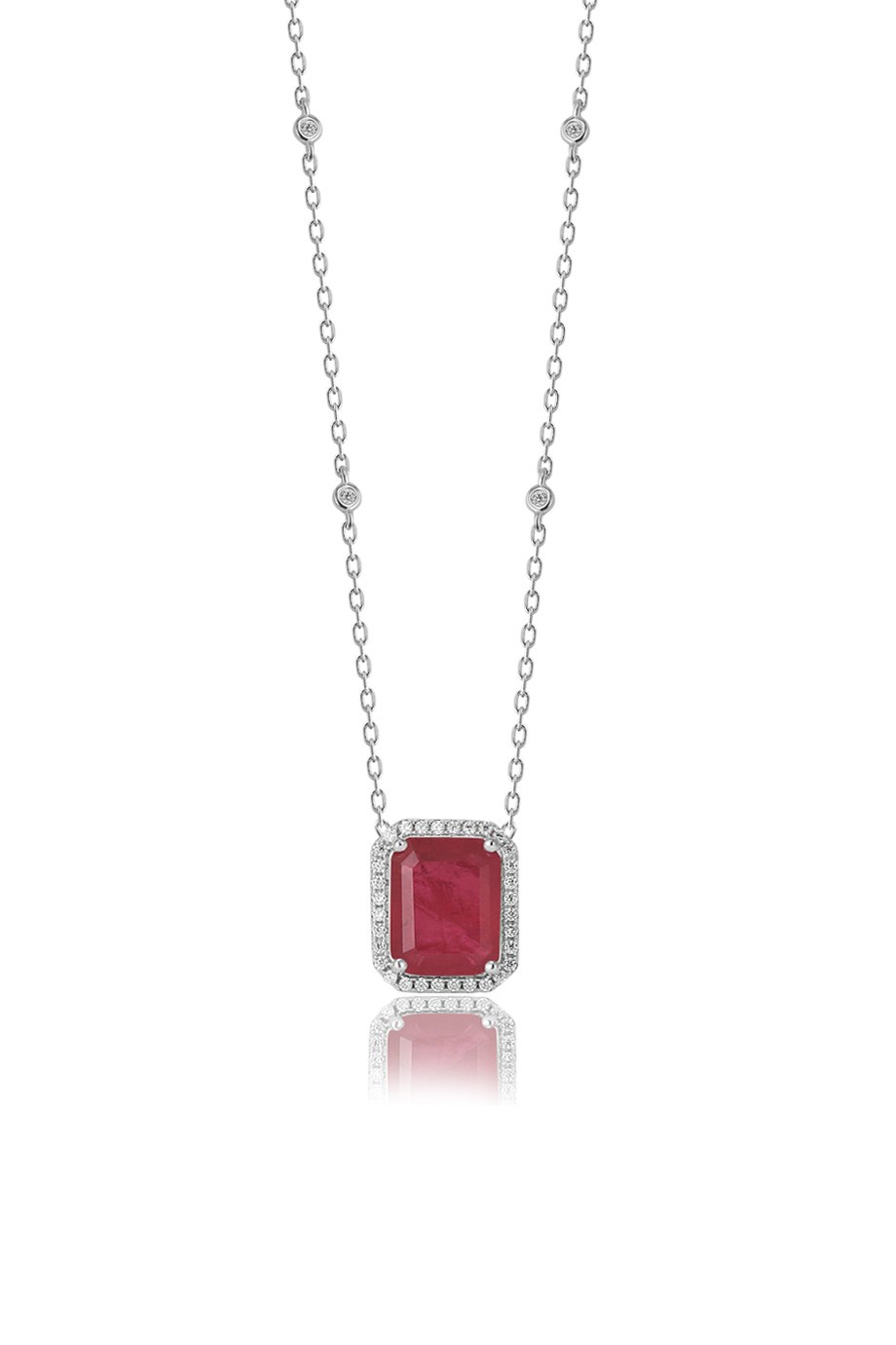 PARAIBA TOURMALİN KIRMIZI TAŞLI KOLYE